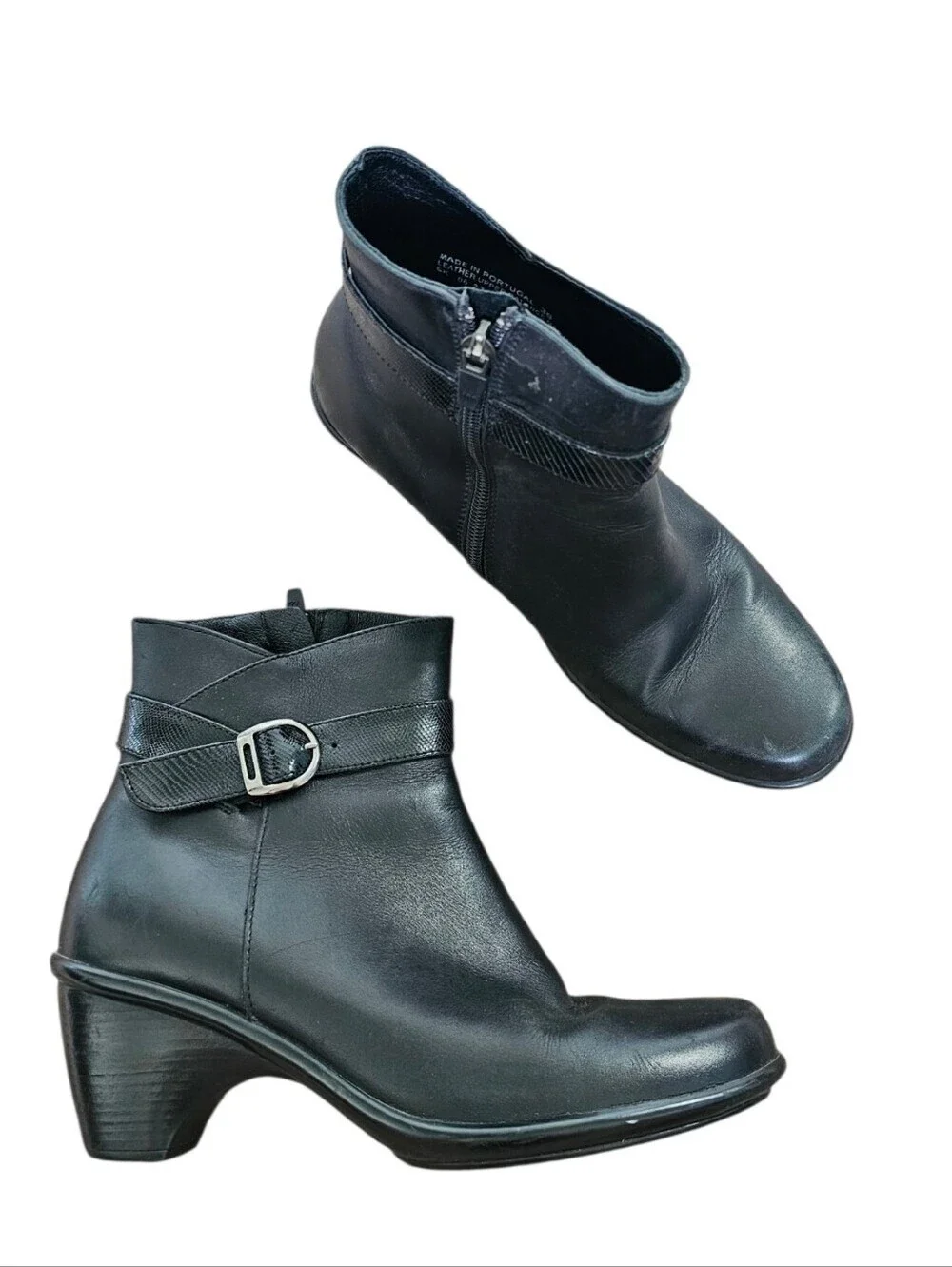 Dansko Black Leather Ankle Boots with Buckle Strap Size EU 39